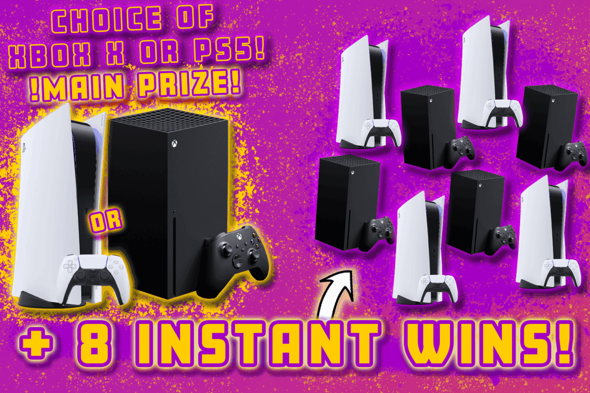 XBOX SERIES X OR PLAYSTATION 5 8 INSTANT WINS! RaffledUp