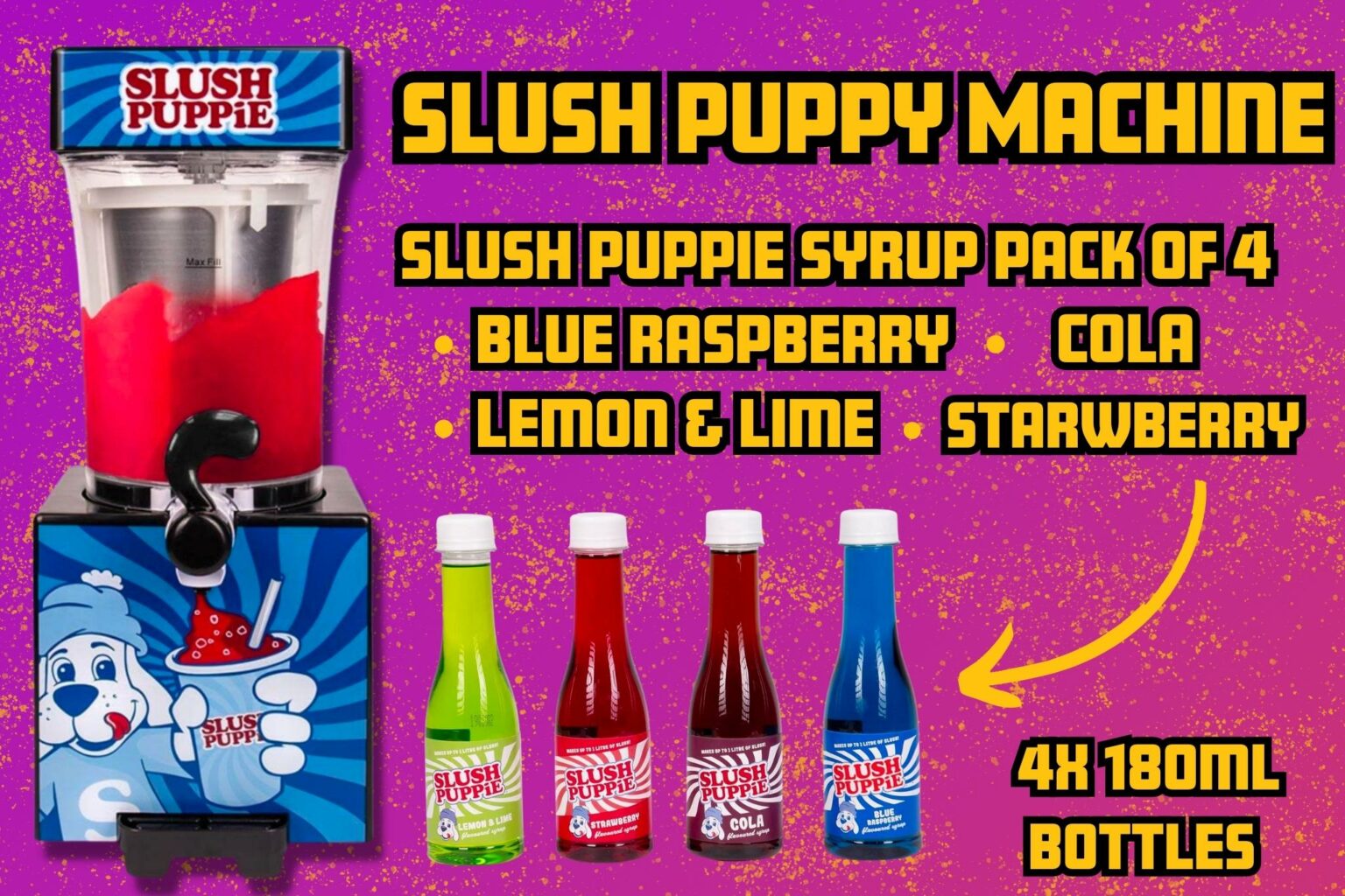 SLUSH PUPPY MACHINE & ASSORTED SYRUP PACK! RaffledUp