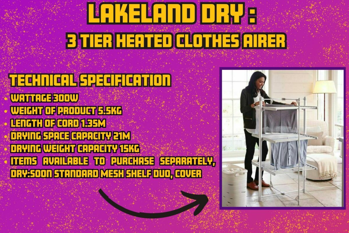LAKELAND 3 TIER HEATED CLOTHES AIRER! RaffledUp