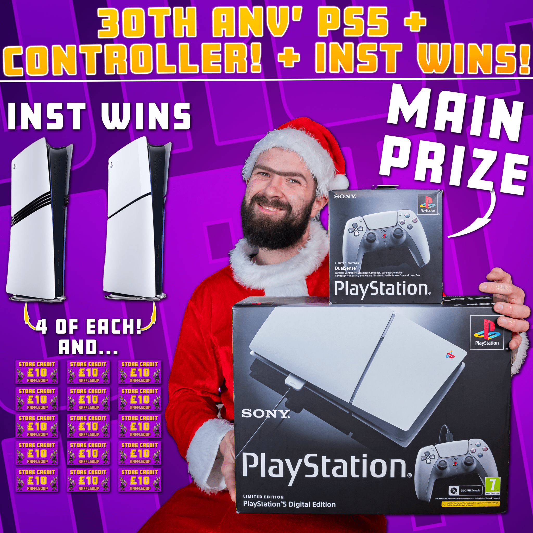 30TH ANNIVERSARY PS5 + CONTROLLER! RaffledUp