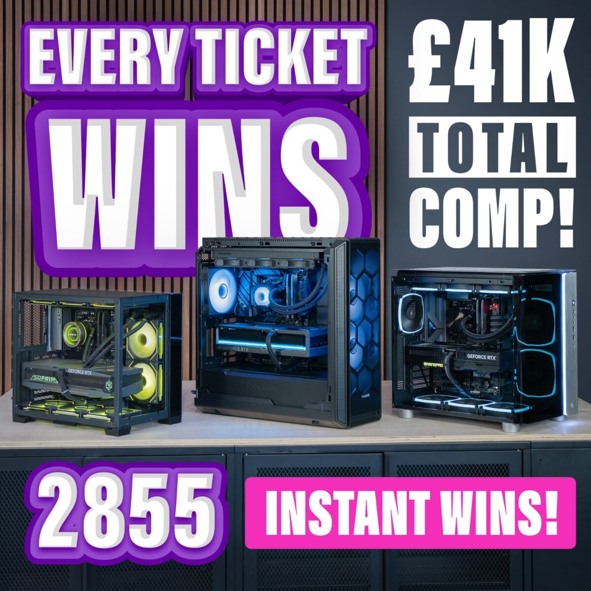 EVERY TICKET WINS! 3 x 5080 PCs TO FIND!