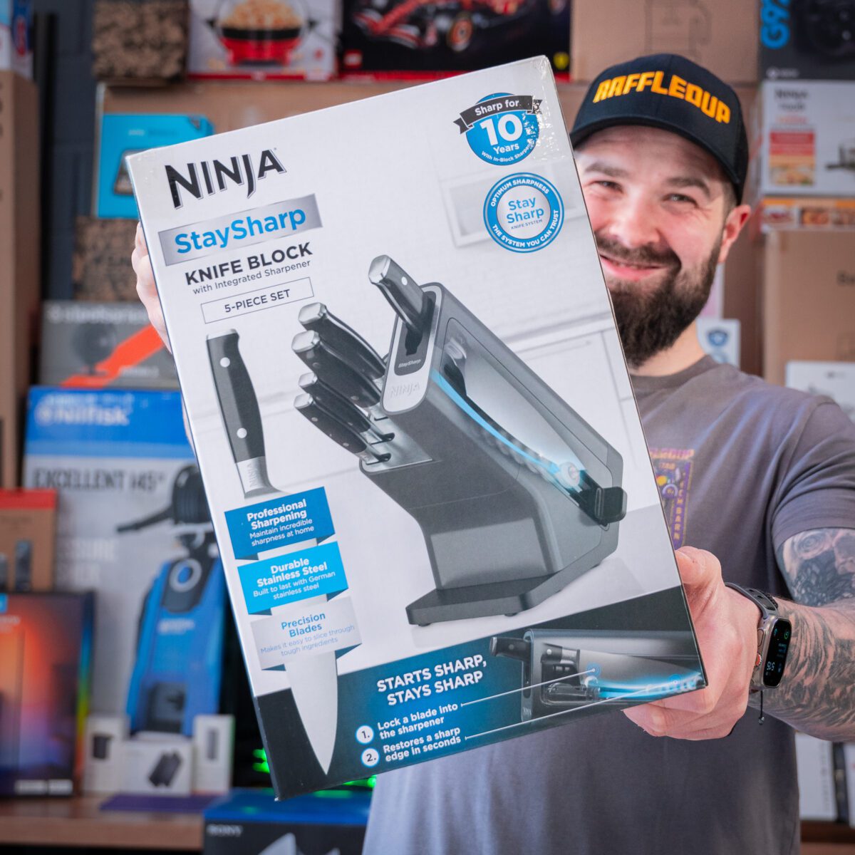 NINJA FOODI STAYSHARP 5 PIECE KNIFE BLOCK!