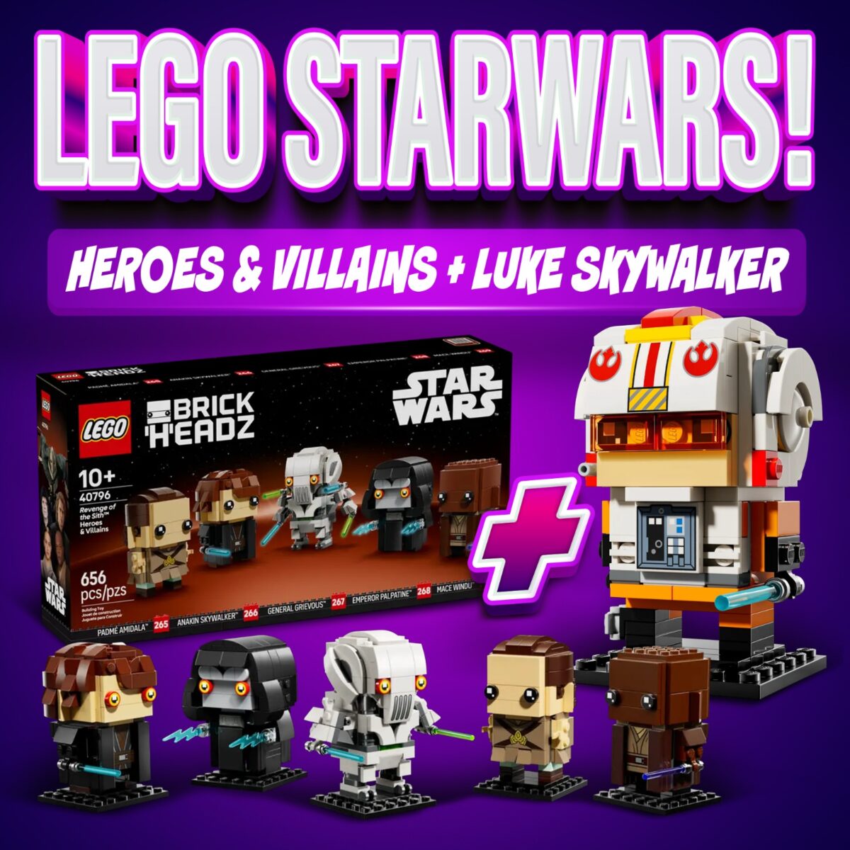 LEGO: REVENGE OF THE SITH HEROES & VILLAINS + LUKE SKYWALKER!