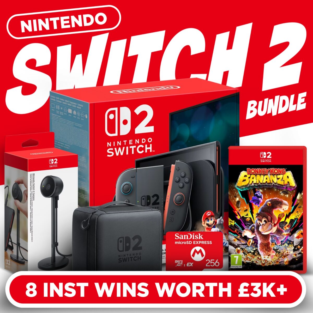 NINTENDO SWITCH 2 BUNDLE - 8x SWITCH 2 INSTANT WINS!