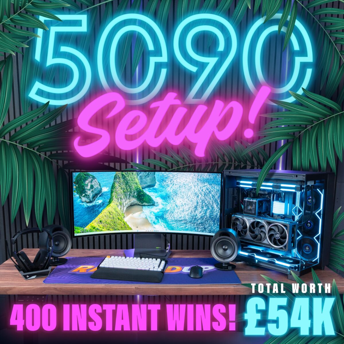 NZXT 5090 PC SETUP + 400 INSTS WINS!