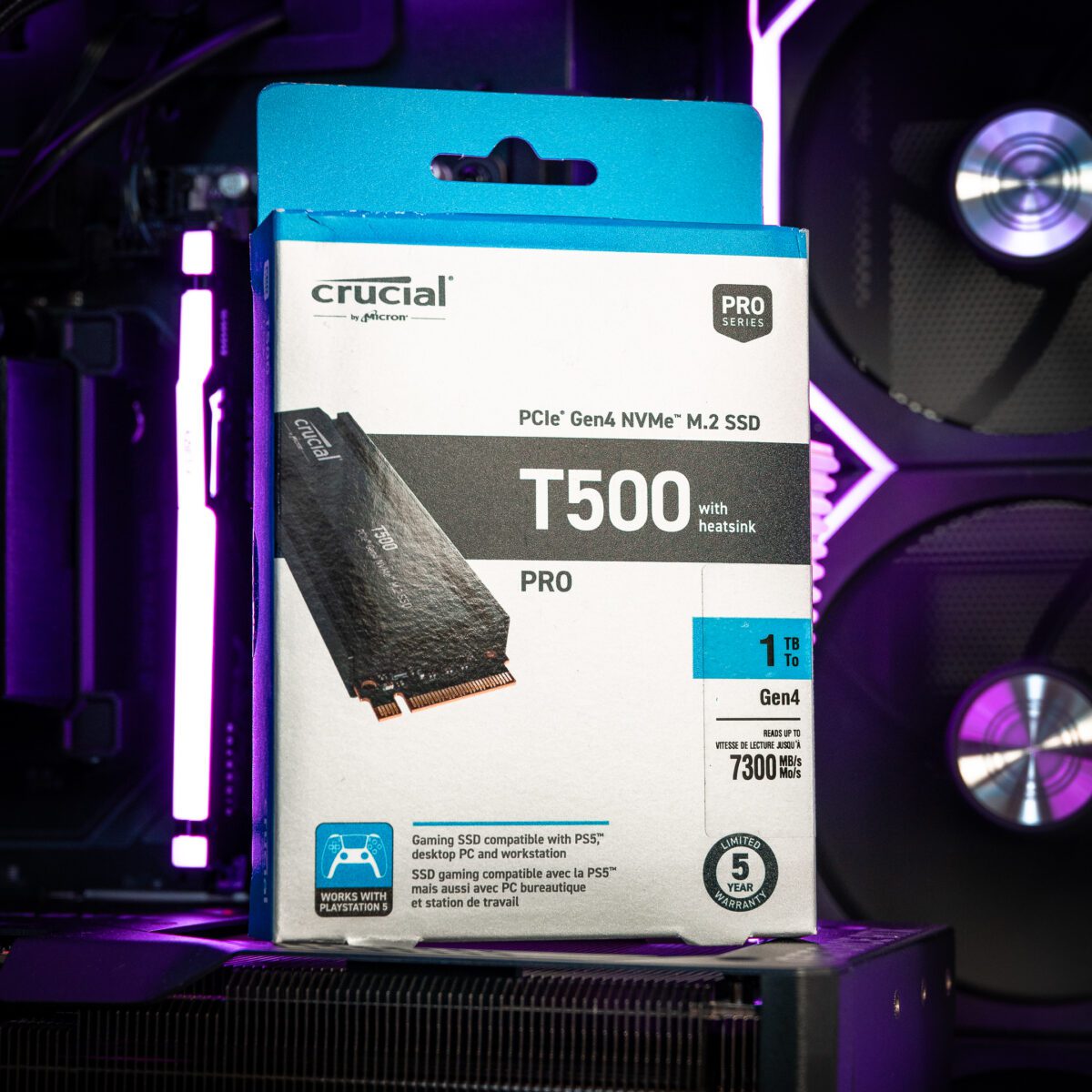 1TB CRUCIAL T500 M.2 SSD WITH HEATSINK - AUTO DRAW!